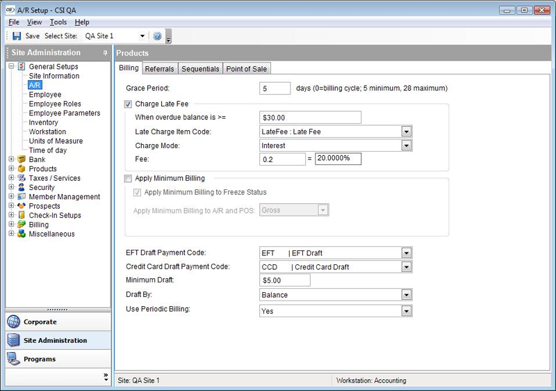 CSI Spectrum-Site Parameters
