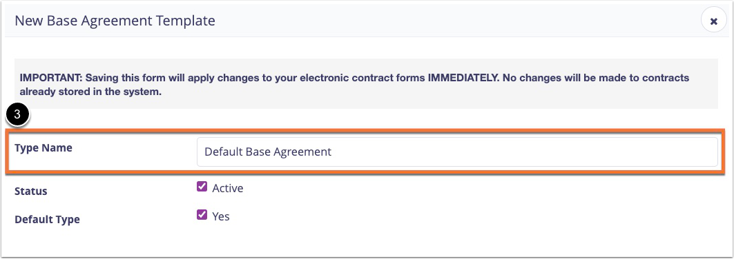 CLUB AUTOMATION: How to Set a Name and Status for a Base Agreement Template