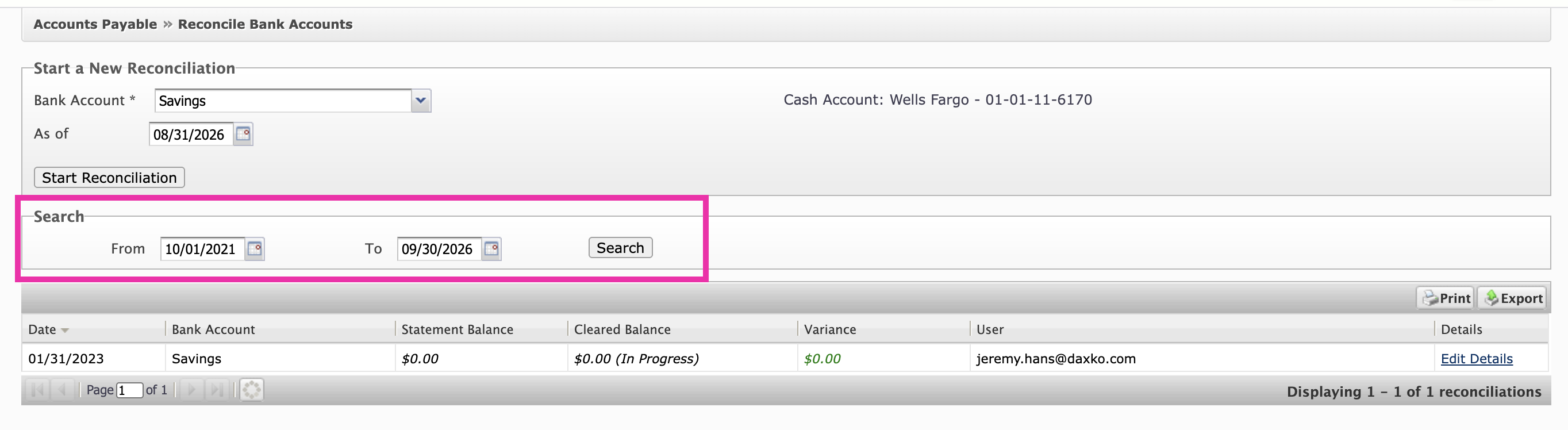 Daxko Accounting 09/08/2026 Release - Bank Reconciliation Enhancements
